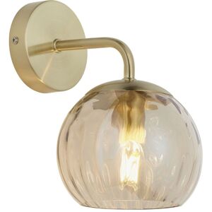 Loops Wall Light - Satin Brass Plate & Champagne Lustre Glass - 25W E14 - Dimmable in Clear Clear Loops Wall Light - Satin Brass Plate & Champagne Lustre Glass - 25W E14 - Dimmable in Clear Clear