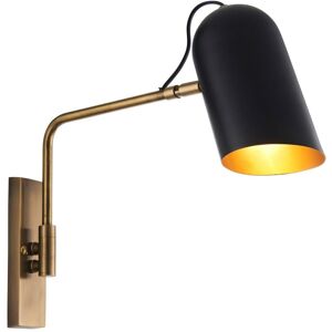 Loops Wall Light - Antique Solid Brass & Matt Black - 10W LED E27 - Dimmable - e10431 Black Loops Wall Light - Antique Solid Brass & Matt Black - 10W LED E27 - Dimmable - e10431 Black
