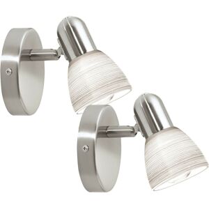 Loops 2 PACK Wall Light Colour Satin Nickel Shade White Glass Wiping Technique E14 25W in Metallics Metallics Loops 2 PACK Wall Light Colour Satin Nickel Shade White Glass Wiping Technique E14 25W in Metallics Metallics
