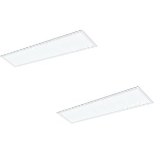 Loops 2 Pack Flush Ceiling Panel Light White Rectangle Tile 40W Built-in LED 4000K - Ceiling Light Loops 2 Pack Flush Ceiling Panel Light White Rectangle Tile 40W Built-in LED 4000K - Ceiling Light