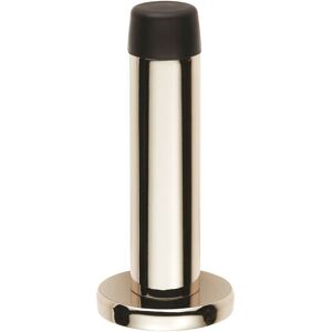 Loops Rubber Tipped Doorstop Cylinder with Rose Wall Mounted 71mm Polished Nickel in Metallics Metallics Loops Rubber Tipped Doorstop Cylinder with Rose Wall Mounted 71mm Polished Nickel in Metallics Metallics