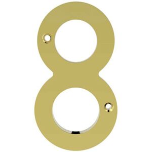 Loops Polished Brass Door Number 8 75mm Height 4mm Depth House Numeral Plaque in Metallics Metallics Loops Polished Brass Door Number 8 75mm Height 4mm Depth House Numeral Plaque in Metallics Metallics