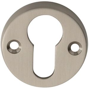 Loops 45mm Euro Profile Open Escutcheon 8mm Depth Satin Nickel Keyhole Cover in Metallics Metallics Loops 45mm Euro Profile Open Escutcheon 8mm Depth Satin Nickel Keyhole Cover in Metallics Metallics