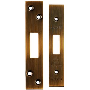 Loops Forend Strike & Fixing Pack Suitable for Deadlocks Antique Brass in Metallics Metallics Loops Forend Strike & Fixing Pack Suitable for Deadlocks Antique Brass in Metallics Metallics