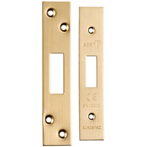 Loops Square Forend Strike & Fixing Pack Suitable for Deadlocks Satin Brass in Metallics Metallics Loops Square Forend Strike & Fixing Pack Suitable for Deadlocks Satin Brass in Metallics Metallics