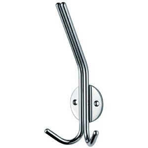 Loops Slimline Hat & Double Coat Hook 35mm Projection Bright Stainless Steel in Metallics Metallics Loops Slimline Hat & Double Coat Hook 35mm Projection Bright Stainless Steel in Metallics Metallics