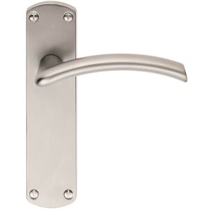 Loops Arched Lever on Latch Backplate Door Handle 170 x 42mm Satin Chrome Multicolor Loops Arched Lever on Latch Backplate Door Handle 170 x 42mm Satin Chrome Multicolor