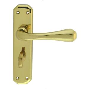 Loops PAIR Heavy Duty Lever on Angular Bathroom Backplate 180 x 40mm Polished Brass in Metallics Metallics Loops PAIR Heavy Duty Lever on Angular Bathroom Backplate 180 x 40mm Polished Brass in Metallics Metallics
