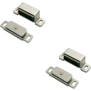 Loops 2x Magnetic Cupboard Door Catch 37mm Fixing Centres 6kg Pull Nickel Plated in Metallics Metallics Loops 2x Magnetic Cupboard Door Catch 37mm Fixing Centres 6kg Pull Nickel Plated in Metallics Metallics