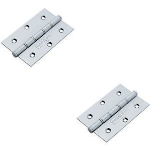 Loops 2x PAIR 76 x 51 x 1.5mm Brass Washered Butt Hinge Bright Stainless Steel in Metallics Metallics Loops 2x PAIR 76 x 51 x 1.5mm Brass Washered Butt Hinge Bright Stainless Steel in Metallics Metallics