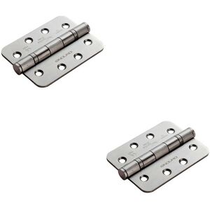 Loops 2x PAIR 102 x 76 x 3mm 13 Ball Bearing Hinge Satin Stainless Steel Rounded Edge in Metallics Metallics Loops 2x PAIR 102 x 76 x 3mm 13 Ball Bearing Hinge Satin Stainless Steel Rounded Edge in Metallics Metallics