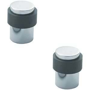 Loops 2x Floor Mounted Pedastal Doorstop with Rubber Buffer 40 x 30mm Bright Steel in Metallics Metallics Loops 2x Floor Mounted Pedastal Doorstop with Rubber Buffer 40 x 30mm Bright Steel in Metallics Metallics