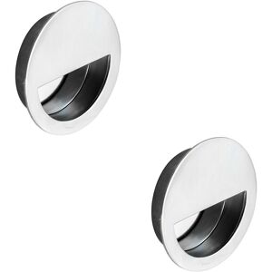 Loops 2x Circular Low Profile Recessed Flush Pull 90mm Diameter Bright Stainless Steel in Metallics Metallics Loops 2x Circular Low Profile Recessed Flush Pull 90mm Diameter Bright Stainless Steel in Metallics Metallics