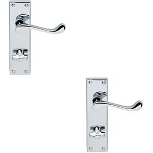 Loops 2x PAIR Victorian Scroll Lever on Bathroom Backplate 155 x 41mm Polished Chrome Multicolor Loops 2x PAIR Victorian Scroll Lever on Bathroom Backplate 155 x 41mm Polished Chrome Multicolor