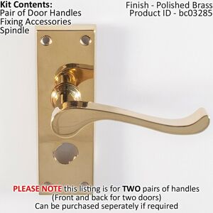 Loops 2x PAIR Victorian Scroll Handle on Bathroom Backplate 120 x 41mm Polished Brass in Metallics Metallics Loops 2x PAIR Victorian Scroll Handle on Bathroom Backplate 120 x 41mm Polished Brass in Metallics Metallics