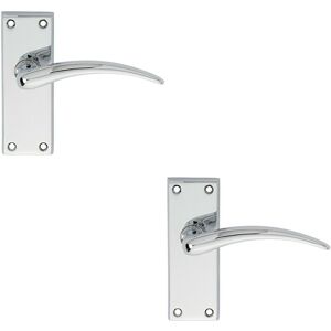 Loops 2x PAIR Slim Arched Door Handle on Latch Backplate 150 x 43mm Polished Chrome Multicolor Loops 2x PAIR Slim Arched Door Handle on Latch Backplate 150 x 43mm Polished Chrome Multicolor
