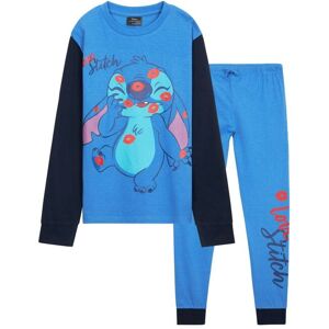 Disney Girl's Stitch Long Pyjamas in Blue Size: 7-8 Years Blue 7-8 Years Disney Girl's Stitch Long Pyjamas in Blue Size: 7-8 Years Blue 7-8 Years