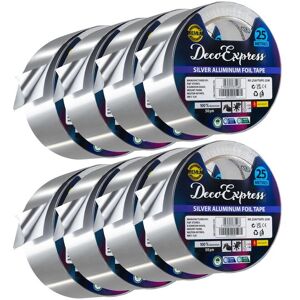 Deco Express Men's 8 Rolls Silver Aluminium Foil Tape 200M Silver Deco Express Men's 8 Rolls Silver Aluminium Foil Tape 200M Silver