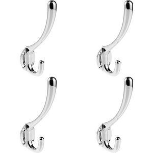 Loops 4x Heavyweight One Piece Hat & Coat Hook 76mm Projection Polished Chrome Multicolor Loops 4x Heavyweight One Piece Hat & Coat Hook 76mm Projection Polished Chrome Multicolor