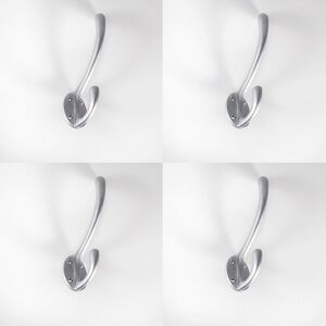 Loops 4x Heavyweight One Piece Hat & Coat Hook 76mm Projection Satin Chrome Multicolor Loops 4x Heavyweight One Piece Hat & Coat Hook 76mm Projection Satin Chrome Multicolor