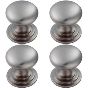 Loops 4x Victorian Round Cupboard Door Knob 42mm Dia Stainless Steel Cabinet Handle in Metallics Metallics Loops 4x Victorian Round Cupboard Door Knob 42mm Dia Stainless Steel Cabinet Handle in Metallics Metallics