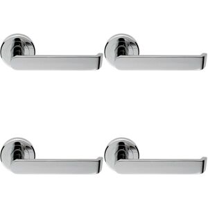 Loops 4x Flat Faced Lever on Concealed Fix Round Rose 50.5mm Diameter Polished Chrome Multicolor Loops 4x Flat Faced Lever on Concealed Fix Round Rose 50.5mm Diameter Polished Chrome Multicolor