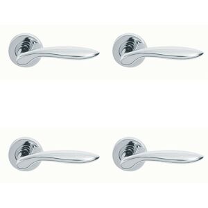Loops 4x PAIR Smooth Ergonomic Handle on Round Rose Concealed Fix Polished Chrome Multicolor Loops 4x PAIR Smooth Ergonomic Handle on Round Rose Concealed Fix Polished Chrome Multicolor
