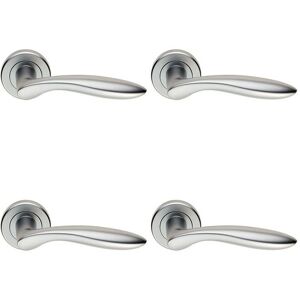 Loops 4x PAIR Smooth Ergonomic Handle on Round Rose Concealed Fix Satin Chrome Multicolor Loops 4x PAIR Smooth Ergonomic Handle on Round Rose Concealed Fix Satin Chrome Multicolor