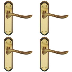 Loops 4x PAIR Curved Handle on Sculpted Latch Backplate 180 x 48mm Florentine Bronze Multicolor Loops 4x PAIR Curved Handle on Sculpted Latch Backplate 180 x 48mm Florentine Bronze Multicolor