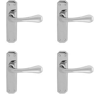 Loops 4x PAIR Heavy Duty Handle on Angular Latch Backplate 180 x 40mm Polished Chrome Multicolor Loops 4x PAIR Heavy Duty Handle on Angular Latch Backplate 180 x 40mm Polished Chrome Multicolor