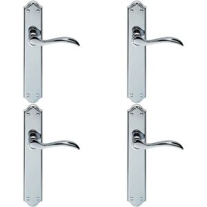 Loops 4x PAIR Curved Handle on Long Latch Backplate 245 x 45mm Polished Chrome Multicolor Loops 4x PAIR Curved Handle on Long Latch Backplate 245 x 45mm Polished Chrome Multicolor