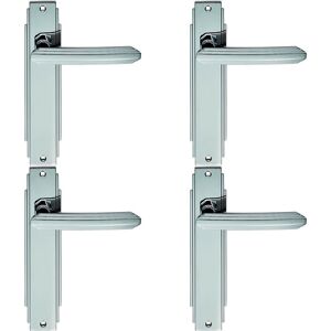 Loops 4x PAIR Line Detailed Handle on Latch Backplate 205 x 45mm Polished Chrome Multicolor Loops 4x PAIR Line Detailed Handle on Latch Backplate 205 x 45mm Polished Chrome Multicolor