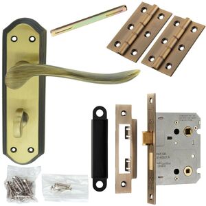 Loops Door Handle & Bathroom Lock Pack Bronze Sculpted Lever Thumb Turn Backplate Multicolor Loops Door Handle & Bathroom Lock Pack Bronze Sculpted Lever Thumb Turn Backplate Multicolor