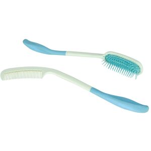 Loops Long-Handled Brush & Comb Set - Ergonomically Designed Rubber Handles Multicolor Loops Long-Handled Brush & Comb Set - Ergonomically Designed Rubber Handles Multicolor