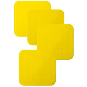Loops 4 Pack Yellow Anti Slip Silicone Table Coasters - 90 x 90mm - Dishwasher Safe Yellow Loops 4 Pack Yellow Anti Slip Silicone Table Coasters - 90 x 90mm - Dishwasher Safe Yellow