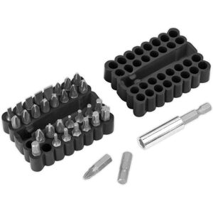 Loops 33 Piece Bit & Magnetic Adaptor Set - Chrome Vanadium Steel Bits - Rubber Case in Metallics Metallics Loops 33 Piece Bit & Magnetic Adaptor Set - Chrome Vanadium Steel Bits - Rubber Case in Metallics Metallics