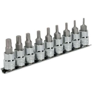 Loops 9 PACK TRX-P Vehicle Bit Set - 3/8" Square Drive Socket x 50mm Long - S2 STEEL in Metallics Metallics Loops 9 PACK TRX-P Vehicle Bit Set - 3/8" Square Drive Socket x 50mm Long - S2 STEEL in Metallics Metallics