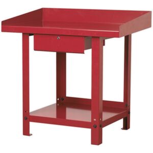 Loops 1m x 0.65m Steel Workbench & Lockable Draw - Bottom Shelf Storage - Work Station in Metallics Metallics Loops 1m x 0.65m Steel Workbench & Lockable Draw - Bottom Shelf Storage - Work Station in Metallics Metallics