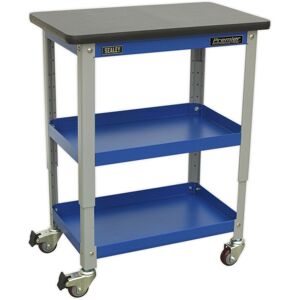 Loops 3 Level Industrial Workshop Trolley - 300kg Capacity - Adjustable Height Multicolor Loops 3 Level Industrial Workshop Trolley - 300kg Capacity - Adjustable Height Multicolor