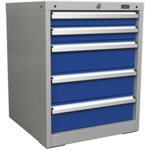 Loops 5 Drawer Industrial Cabinet - Heavy Duty Drawer Slides - High Quality Lock Multicolor Loops 5 Drawer Industrial Cabinet - Heavy Duty Drawer Slides - High Quality Lock Multicolor