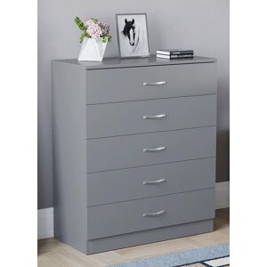 Home Discount Vida Designs Riano 5 Drawer Chest Of Drawers Storage in Grey Grey Home Discount Vida Designs Riano 5 Drawer Chest Of Drawers Storage in Grey Grey