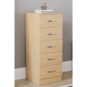 Home Discount Vida Designs Riano 5 Drawer Narrow Chest Storage in Brown Brown Home Discount Vida Designs Riano 5 Drawer Narrow Chest Storage in Brown Brown