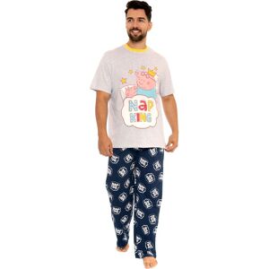 Peppa Pig Men's Nap King Daddy Pig Pyjamas in Grey Size: Small Grey S Peppa Pig Men's Nap King Daddy Pig Pyjamas in Grey Size: Small Grey S