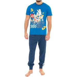 Sonic the Hedgehog Men's Gaming Pyjamas in Blue Size: Small Blue S Sonic the Hedgehog Men's Gaming Pyjamas in Blue Size: Small Blue S