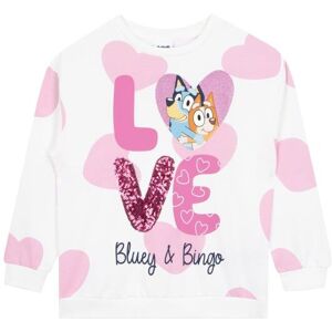 Bluey Girl's and Bingo Sweatshirt in White Size: 4-5 Years White 4-5 Years Bluey Girl's and Bingo Sweatshirt in White Size: 4-5 Years White 4-5 Years