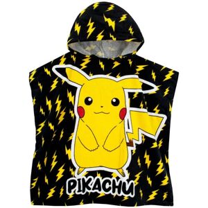 Pokemon Men's Pikachu Hooded Towek Poncho in Black Black One Size Pokemon Men's Pikachu Hooded Towek Poncho in Black Black One Size