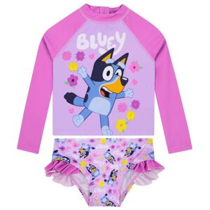 Bluey Girl's Long Sleeve Swimsuit With Frills in Pink Size: 5-6 Years Pink 5-6 Years Bluey Girl's Long Sleeve Swimsuit With Frills in Pink Size: 5-6 Years Pink 5-6 Years