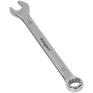 Loops Hardened Steel Combination Spanner - 12mm - Polished Chrome Vanadium Wrench in Metallics Metallics Loops Hardened Steel Combination Spanner - 12mm - Polished Chrome Vanadium Wrench in Metallics Metallics