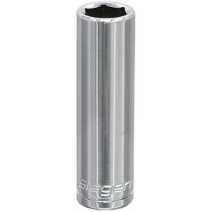 Loops 12mm Chrome Plated Deep Drive Socket - 3/8" Square Drive High Grade Carbon Steel in Metallics Metallics Loops 12mm Chrome Plated Deep Drive Socket - 3/8" Square Drive High Grade Carbon Steel in Metallics Metallics