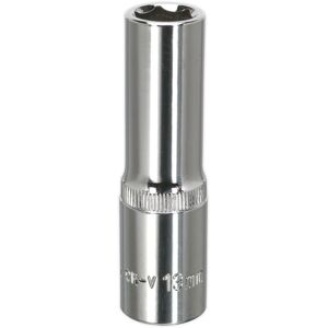 Loops 13mm Forged Steel DEEP Drive Socket - 1/2" Square Drive Polished Chrome Vanadium in Metallics Metallics Loops 13mm Forged Steel DEEP Drive Socket - 1/2" Square Drive Polished Chrome Vanadium in Metallics Metallics